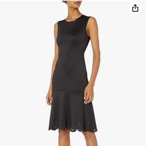 Clover Canyon Black LBD Sleek Scuba Flare Sz S Laser Cut